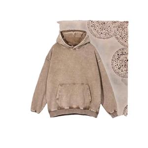 Pull en coton tricoté de haute qualité 300 g/m², sweat à capuche oversize, logo personnalisé, unisexe, noir, lourd, pour homme - Product Image 4