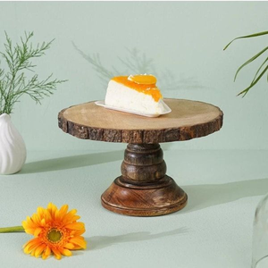 Hot Sale Customized Wood Rotating Cake <b>Stand</b> Holder Rustic <b>Cupcake</b> <b>Stand</b> for Wedding Cakes by blossom craft india - Product Image 2