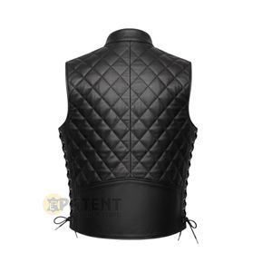 Chaleco de Cuero Genuino para Hombre, de Cuero Patentado, para Invierno, Resistente al Viento, Transpirable, Servicio Personalizado OEM, Venta al Por Mayor - Product Image 2