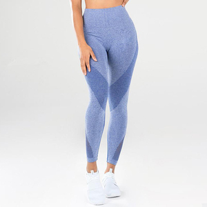Leggings de Yoga de Cintura Alta y Longitud Completa, Grises, con Malla, Sin Costuras, de Spandex y Nailon, Elásticos en Cuatro Direcciones, Ecológicos - Product Image 6