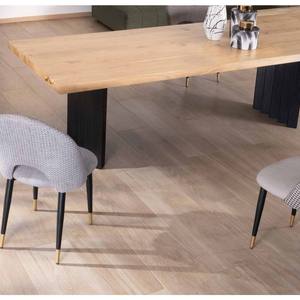 Table à manger Vandana Ivory Legacy 220 cm en bois massif avec pieds en métal plissé noir Audacio - Product Image 2