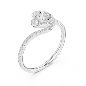 แหวนเพชรทรงกลมทองคำขาว 14K สำหรับผู้หญิง |   ชุดทำงาน |   เพชรที่เพิ่งเพาะเลี้ยง - Product Image 6