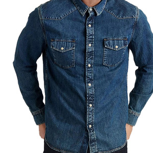 Camisa de Mezclilla Casual para Hombre, Cuello Redondo, 100% Algodón, Ropa de Verano, Nueva Llegada, Logotipo Personalizado, Venta al Por Mayor, Ecológica, Suministro Directo de Fábrica - Product Image 6