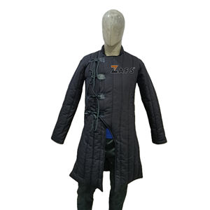 Manteau Gambeson Noir Médiéval à Manches Longues, Veste en Coton Épaisse Rembourrée, Armure de Chevalier Faite à la Main, Costume de Cosplay pour Reconstitutions Historiques - Product Image 1