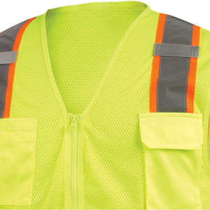 Gilets de travail haute visibilité en gros, faible MOQ, personnalisables, 100 % polyester, maille, gilets de sécurité haute visibilité pour vêtements de travail - Product Image 6