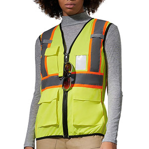 Chaleco de Seguridad Personalizado para Mujer, con Bolsillo en el Pecho, Franjas Grises, Ropa de Trabajo, Material de Malla de Poliéster Reflectante, Logotipo Personalizado - Product Image 6