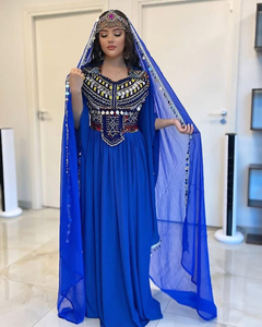 Robe de soirée en soie brodée à la main, style Afghan Kuchi, décorée de pièces de monnaie, toutes tailles disponibles. Robe Afghan Kuchi pour femmes. - Product Image 4