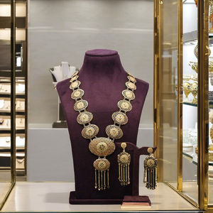 Collares Largos Chapados en Oro de 14K, 18K y 24K al por Mayor, Conjunto de Joyería de Diseño Tradicional, Conjunto de Joyería Larga de Moda Chapada en Oro - Product Image 2