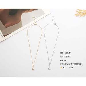 Collana con Ciondolo a Forma di Lettera L in Acciaio Inossidabile, Gioiello Minimalista da Donna 6mm - Product Image 1