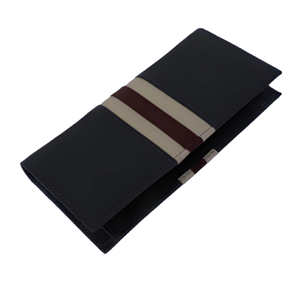 Portefeuille long en cuir noir véritable luxueux pour homme, fait main, organiseur de cartes de crédit exécutif et pochette de voyage fine - Product Image 1