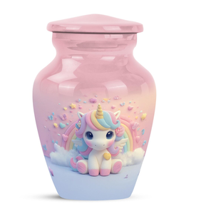 Pastel Unicorn <b>Ash</b> Urn Decorative Cremation Vase Stainless Steel Memorial <b>Keepsake</b> <b>for</b> Home Display - Product Image 5