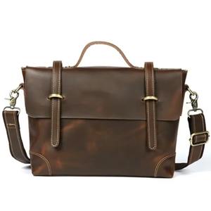 Bolso Mensajero para Portátil de Cuero Genuino, Moderno y Ecológico, de Alta Calidad, Estilo Vintage, Bandolera, Maletín para Viajes de Negocios - Product Image 5