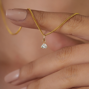 High End Classic Simple Design Dainty Natural Diamond Heart Shape <b>Pendant</b> Minimalist 14K Real Yellow <b>Gold</b> Handmade Jewelry - Product Image 2