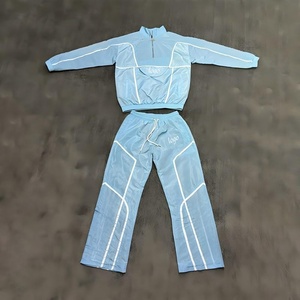 Custom Men's Sports <b>Tracksuit</b> Breathable Knitted 100% Polyester Athletic Windbreaker - Product Image 4