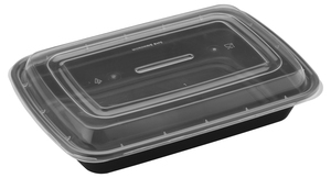 Rectangular <b>Plastic</b> <b>Food</b> <b>Container</b> with Lid Microwave Safe Bpa Free Single Compartment Airtight 32oz Capacity - Product Image 3