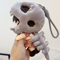 En gros, Peluches uniques 2-en-1 en forme de squelette de dinosaure, avec casque en peluche, queue et colonne vertébrale, utilisables comme costume ou porte-clés