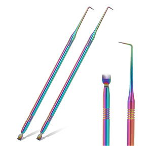 Herramienta Vegana Rosa de Doble Punta para Lifting de Pestañas con Punta de Acero Inoxidable y Cepillo Spoolie para Lifting de Pestañas con Fórmula de Gel de Queratina - Product Image 1