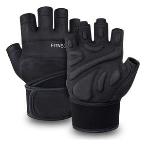 GAF OEM PU Leather Non-Slip Workout <b>Gloves</b> (Padded) Men Women-Fingerless Breathable <b>Weight</b> Lifting <b>Training</b> Full Palm - Product Image 2