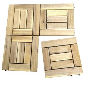 Dalles de terrasse extérieures emboîtables de haute qualité / Revêtement de sol en bois, taille 300 x 300 mm, décor balcon, jardin, allée, terrasse, patio. - Product Image 4