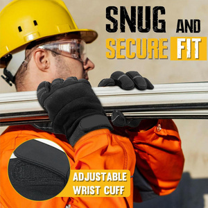 Guantes de Trabajo Profesionales Resistentes, Palma de Cuero Sintético Acolchada, Protección para los Nudillos, Guantes de Protección para Mecánicos, Seguridad Industrial - Product Image 4