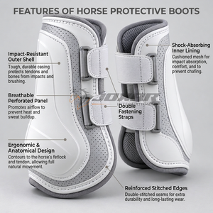 Bottes de brossage pour chevaux avec intérieur lisse, ajustement flexible et fermetures robustes pour un mouvement confortable lors des séances régulières. - Product Image 5