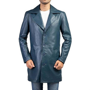 Gabardina Clásica de Cuero Genuino para Hombre - Ligera y Ecológica, Cómoda de Usar con Acabado Suave y Artesanía Refinada - Product Image 1