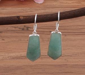 Boucles d'oreilles pendantes en amazonite naturelle en gros, argent sterling 925, plaqué argent, pierres précieuses, boucles d'oreilles pendantes, bijoux, cadeau de fête - Product Image 2