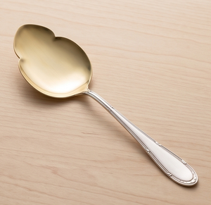 Classic <b>Gold</b> Plated Serving <b>Spoon</b> With Long Handle Mirror Finish Durable Metal Utensil For Wedding Occasions - Product Image 1