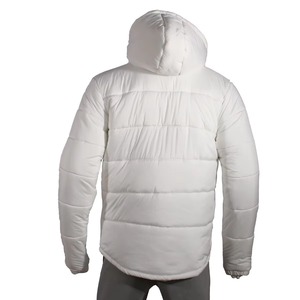Men's Custom Embroidered Logo <b>White</b> <b>Puffer</b> <b>Jacket</b> Lightweight Warm Filled Hooded Winter Outdoor Quilted Coat - Product Image 4