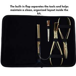 Kit d'outils professionnels pour extensions capillaires ZYDAR SPORTS – Pince à sertir plate en acier inoxydable de qualité chirurgicale, outil à boucle et crochet, fil pour perruque - Product Image 3