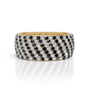 Men's Round Cut Moissanite Band 925 <b>Silver</b> <b>Black</b> <b>Stone</b> Iced Out Statement <b>Ring</b> Luxury Diamond Hip Hop Jewelry Party Wear Band - Product Image 3