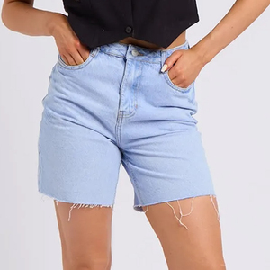 Shorts de Mezclilla para Mujer, Estilo Y2K Gótico, Corte Recto, Talle Medio, Nylon/Algodón, Elásticos, Transpirables, Secado Rápido, Invierno, Vintage, Casual, ODM - Product Image 3