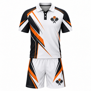 Custom Pickleball Uniform Set <b>Men</b> Polo <b>Shirt</b> Shorts Sublimation Quick Dry Team Sportswear Manufacturer - Product Image 1