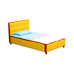 Lit pour tout-petit en bois massif avec cadre en bois et revêtement en PU, écologique, durable, confortable et réglable, idéal pour appartement, chambre et école - Product Image 1