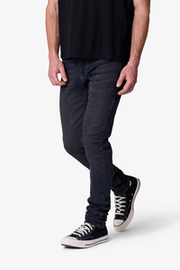 Jean en denim pour homme de haute qualité en coton, coupe skinny, marque AM Street, noir délavé, taille mi-haute, style hip-hop, respirant, streetwear, Y2K, OEM ODM - Product Image 6