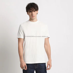 T-shirts en coton uni personnalisés, manches courtes, blancs, service OEM pour hommes, adultes, 100% coton, teinture unie, 160, 180, 200 grammes - Product Image 1