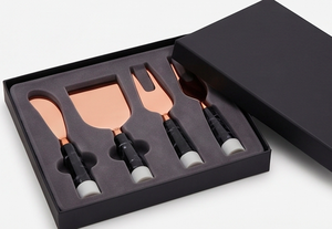 Copper <b>Cheese</b> <b>Knife</b> <b>Set</b> With Marble Handle Durable Serving Tools For <b>Cheese</b> And Butter Using For Kitchenware Use And Hotel Use - Product Image 4