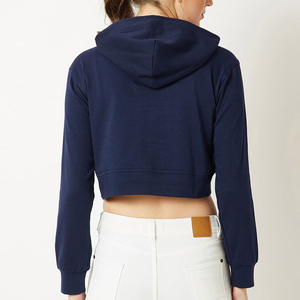 Sudadera con capucha corta para mujer, con lentejuelas y lavado ácido, personalizada, de algodón 100%, para uso casual en invierno, con OEM, ¡la más vendida! - Product Image 2