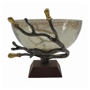 Bol en métal rustique fait main, élégant, pour fruits, idéal pour salle à manger, cuisine, centre de table décoratif, sûr et plaqué. - Product Image 5