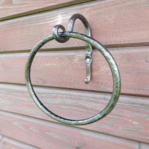 <b>Wall</b> <b>Mounted</b> Metal <b>Towel</b> <b>Rail</b> Hand Forged Blacksmith <b>Towel</b> Holders Hand Forged Iron <b>Towel</b> Ring - Product Image 1