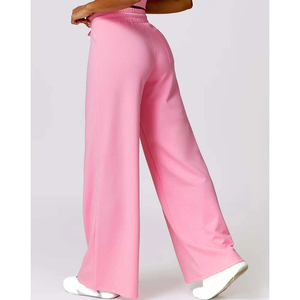 Factory Wholesale Women's Solid Color Drawstring Baggy Sweat Pants Joggers Straight Leg <b>Trousers</b> Pants Oversized Sweatpants - Product Image 3
