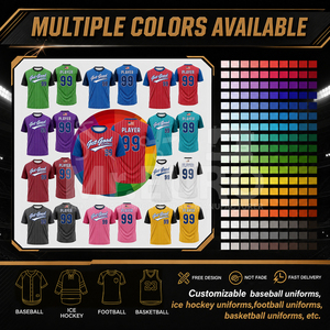 Maillot de baseball personnalisé à col rond unisexe pour équipe, 100 % polyester, imprimé par sublimation, logo frontal, manches courtes, antibactérien - Product Image 5
