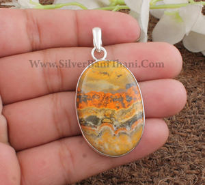 Collier unisexe en argent sterling 925 avec pendentif œil de tigre serti d'une monture vintage, vente en gros - Product Image 4