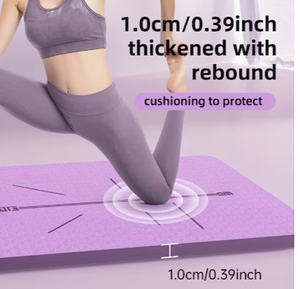 Tapete de Yoga Grueso de 1.0 cm, Resistente a Impactos, Acolchado para Entrenamiento en Casa, Diseño en Color Morado - Product Image 1