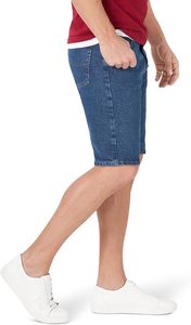 Shorts en jean délavé pour homme, coupe droite, taille mi-haute, décontracté, été, poches en coton, baskets blanches - Product Image 3