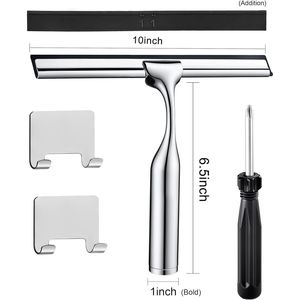 Raclette de douche polyvalente de 10 pouces pour portes vitrées, outil de nettoyage de salle de bain pour vitres de voiture, miroirs et carreaux - Product Image 2