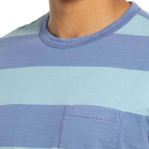 Camiseta de Algodón con Estampado de Rayas, Manga Corta, Corte Regular, Tejido de Punto, Ligera y Transpirable para Hombre - Product Image 6