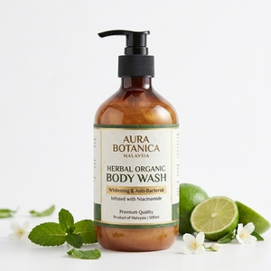 Gel Douche Corporel Bio aux Herbes, Blanchissant et Antibactérien, à la Niacinamide, Qualité Supérieure, en Gros, Origine Malaisie - Product Image 1