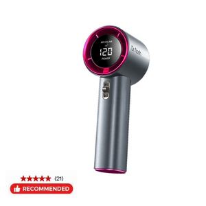 Ventilador de Mano Dr Flash, Recargable por <span class=keywords><strong>USB</strong></span>, Alta Velocidad, Batería de Larga Duración, Mini Motor sin Escobillas, Pantalla LED Digital, Plegable, para Auto y Hotel - Product Image 1