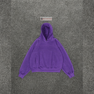Sudadera con Capucha Extra Grande Color Morado Premium, Corte Cómodo para Uso Diario, Estilo Urbano, Algodón Suave, Color Sólido, Felpa Francesa - Product Image 5